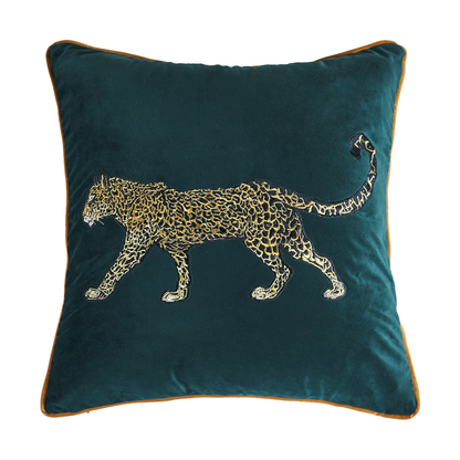 Green Tiger Embroidery Pillow