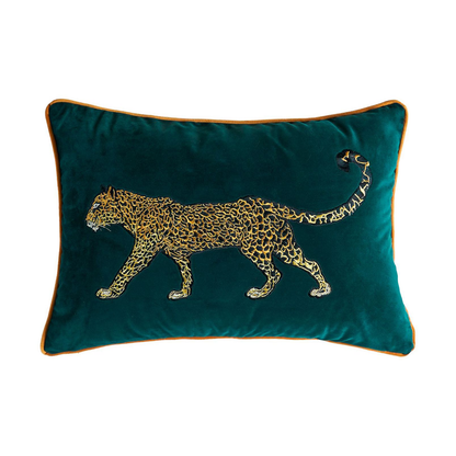 Green Tiger Embroidery Pillow