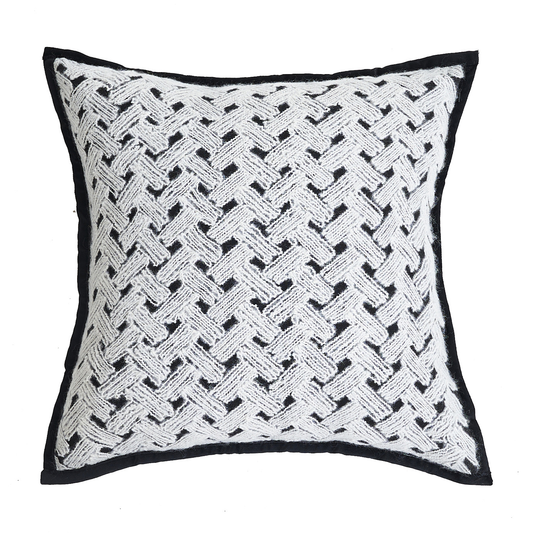 Monochrome Wicker Pillow