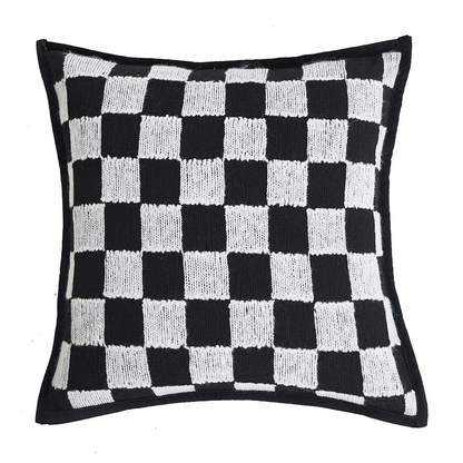 Monochrome Chessboard Pillow