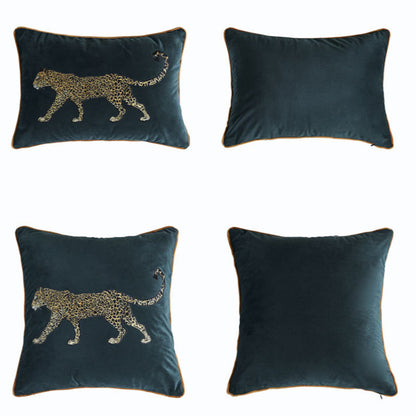 Green Tiger Embroidery Pillow